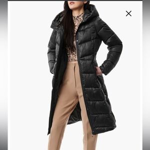 Bernardo, long puffer coat with hood